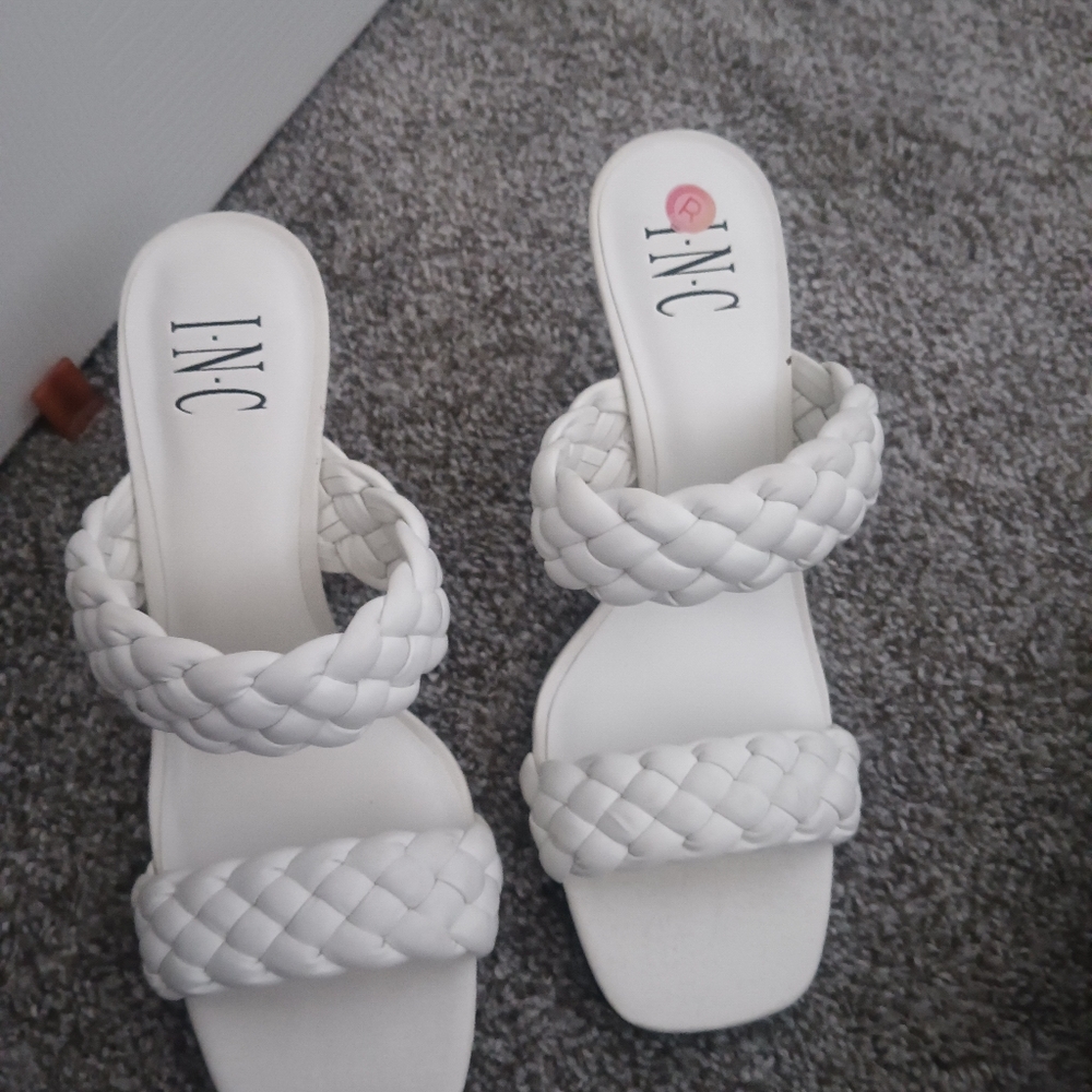 INC International Concepts White Braided Women's Sandals - Picture 3 of 4